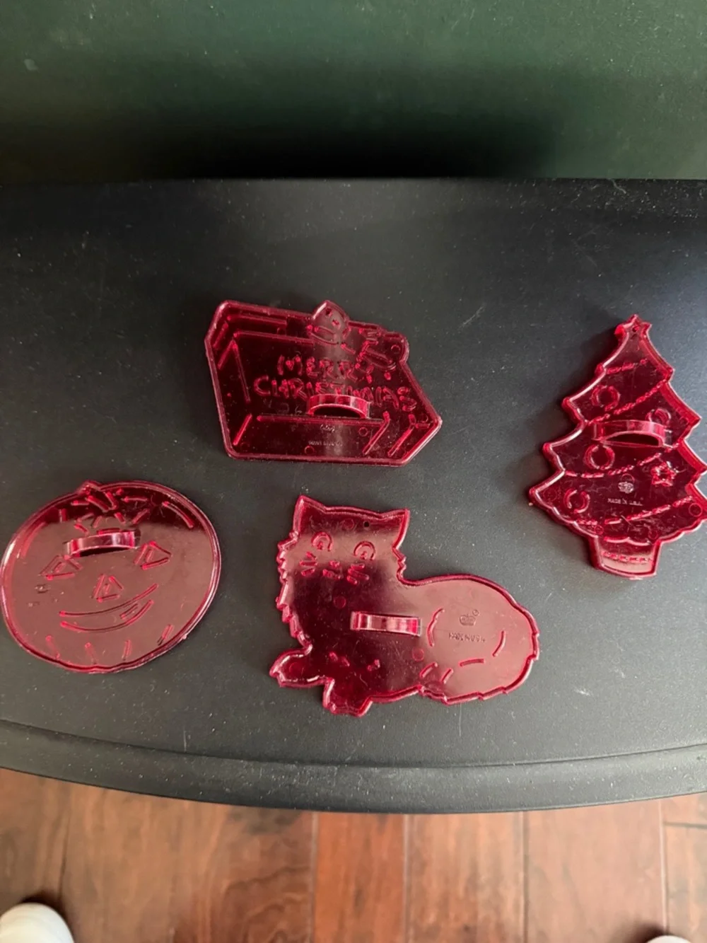 Vintage Red Holiday Cookie Cutters Set - Unbranded